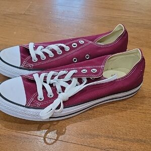 Classic Burgundy Low-Top Converse Sneakers